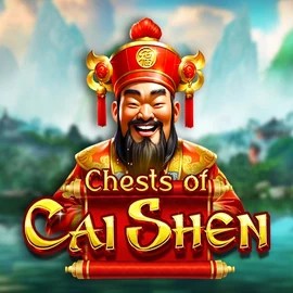 Chests of Cai Shen online game logo by Pragmatic Play on casinoleprezone.co.nl